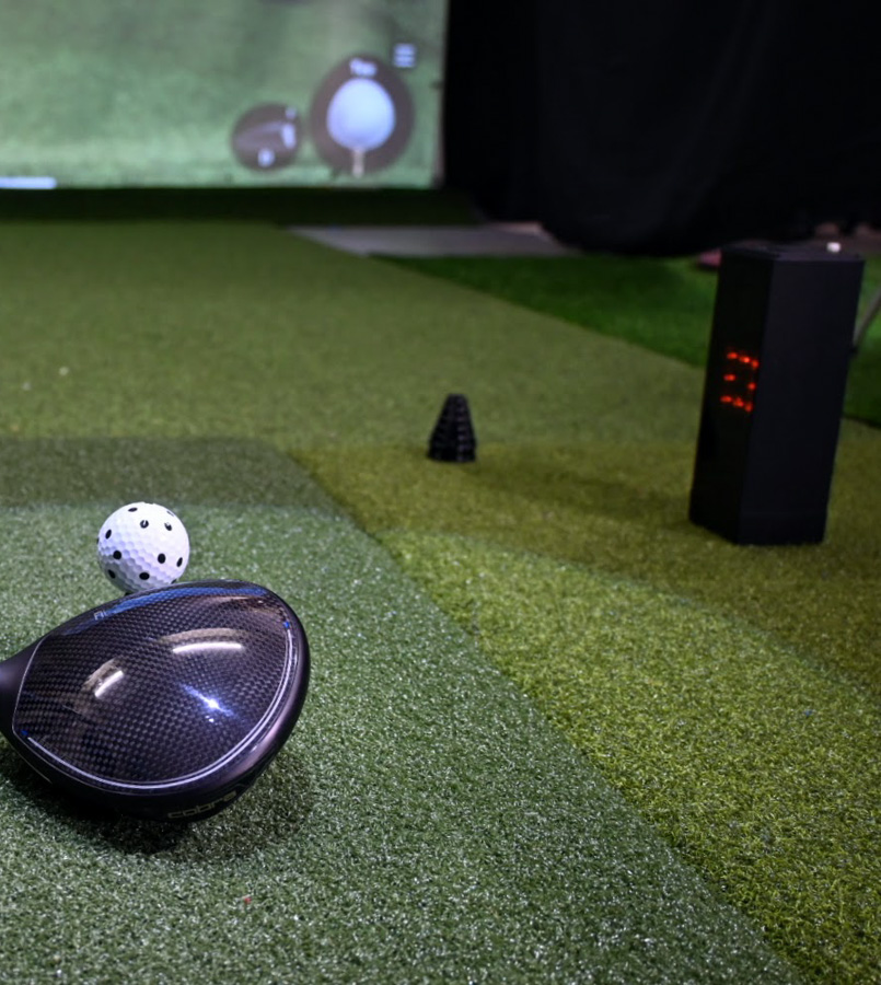 Square Golf Launch Monitor sites next to your ball